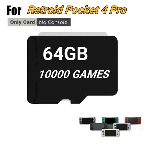 Retroid Pocket 4 Pro TF Card for Rp4+ Popular Classic Retro Game PS2 PSP 3DS Android Portable Handheld Video Game 512G Sd Card